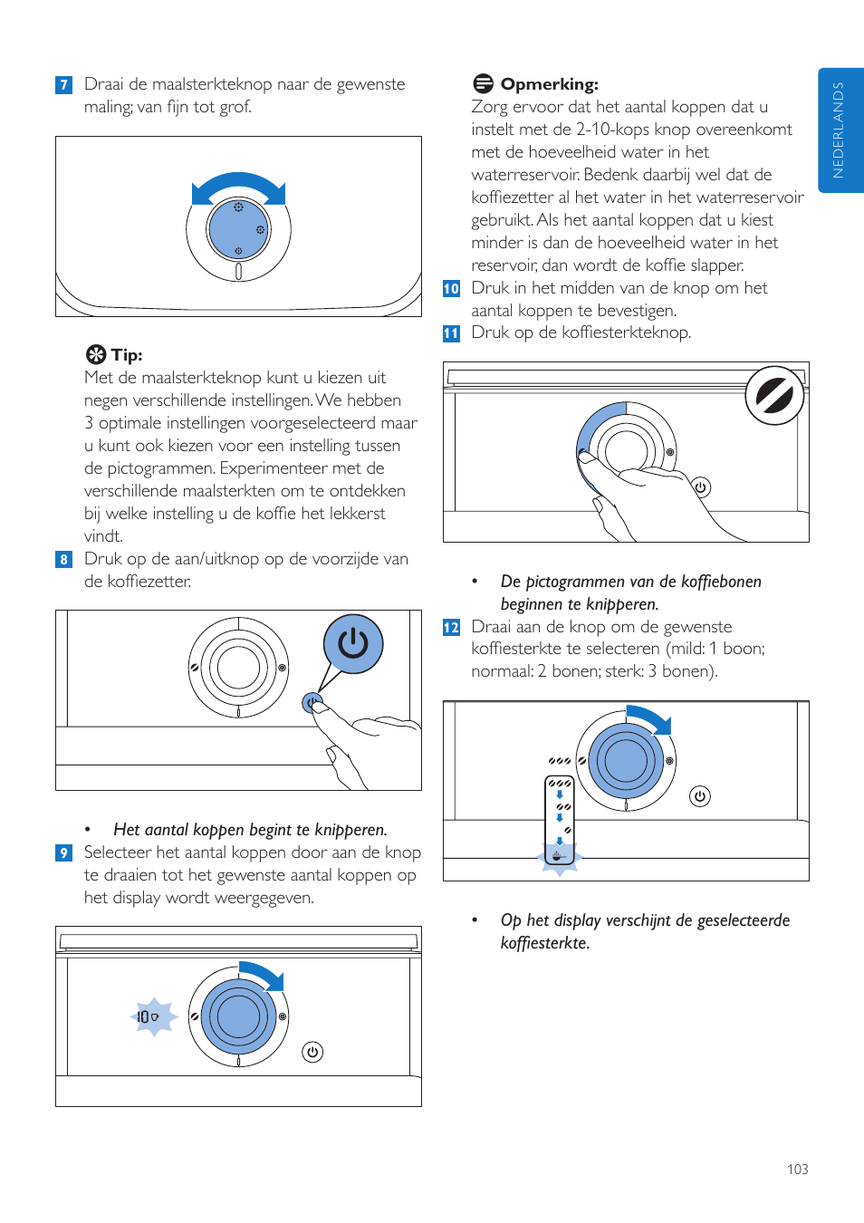Philips Grind & Brew Kaffeemaschine User Manual | Page 103 / 172
