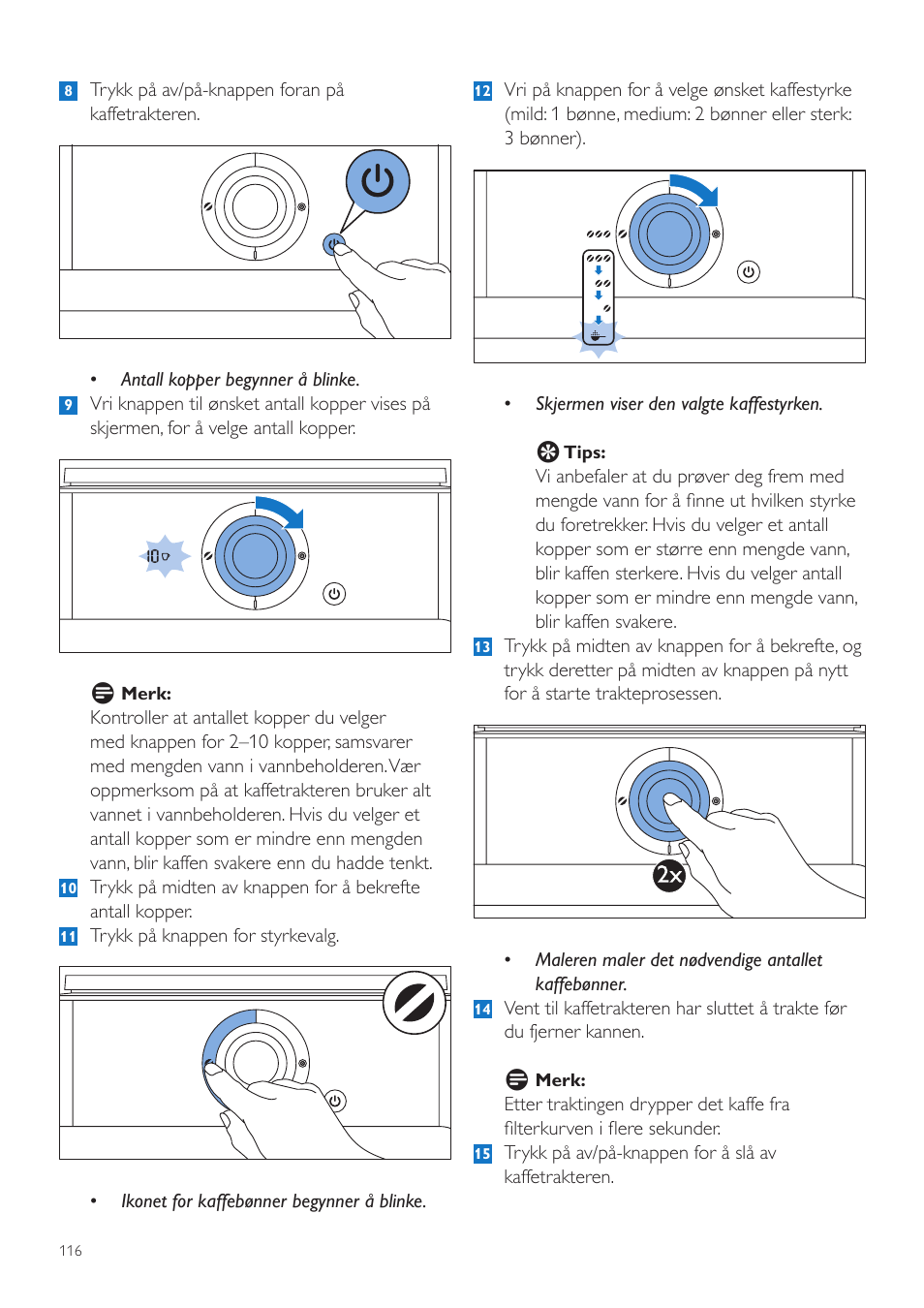 Philips Grind & Brew Kaffeemaschine User Manual | Page 116 / 172