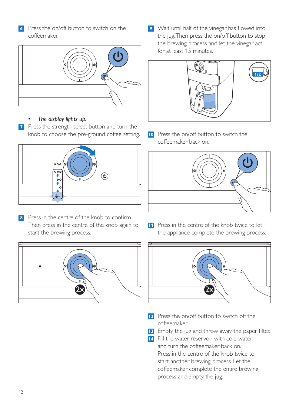 Philips Grind & Brew Kaffeemaschine User Manual | Page 12 / 172