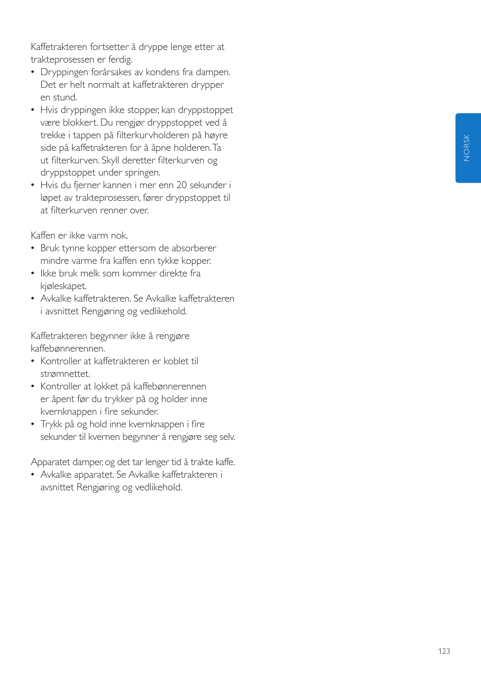 Philips Grind & Brew Kaffeemaschine User Manual | Page 123 / 172