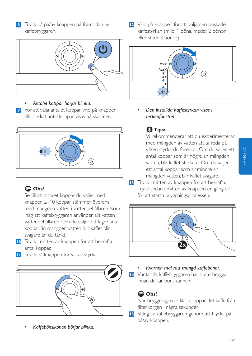 Philips Grind & Brew Kaffeemaschine User Manual | Page 141 / 172