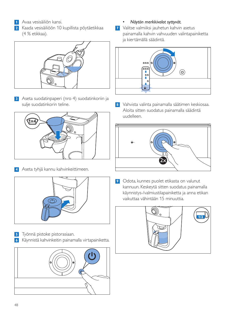 Philips Grind & Brew Kaffeemaschine User Manual | Page 48 / 172