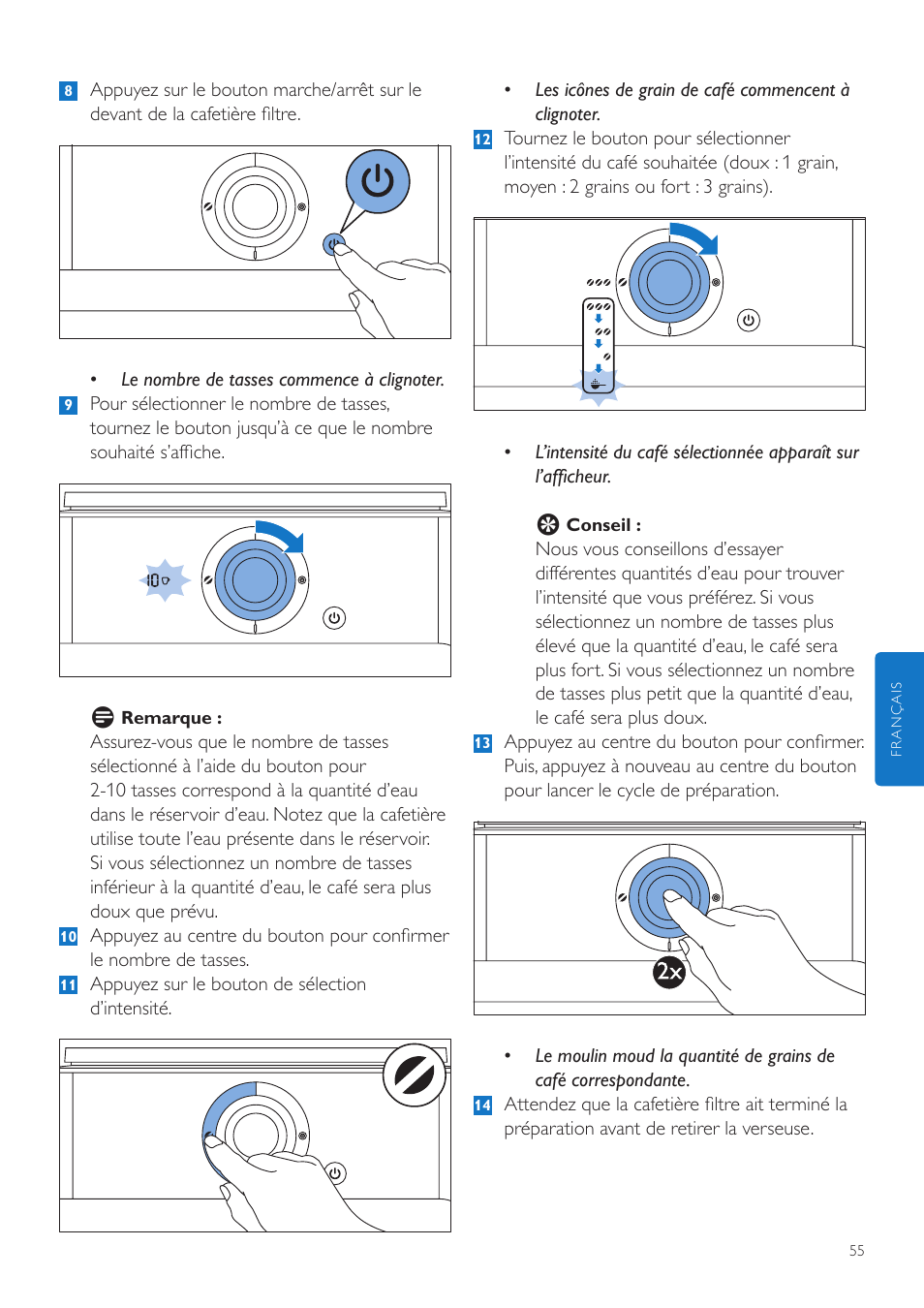 Philips Grind & Brew Kaffeemaschine User Manual | Page 55 / 172