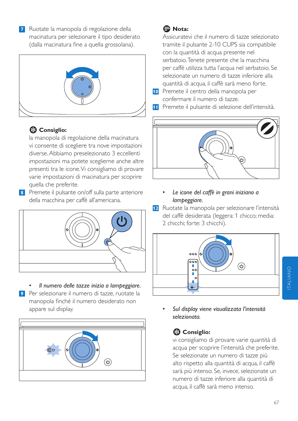 Philips Grind & Brew Kaffeemaschine User Manual | Page 67 / 172