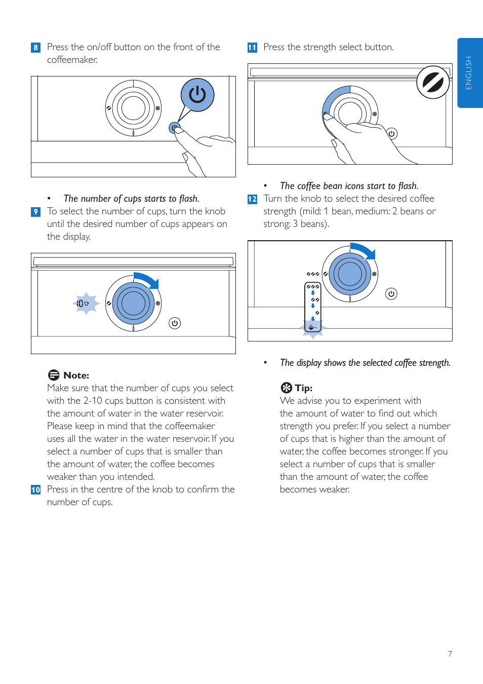 Philips Grind & Brew Kaffeemaschine User Manual | Page 7 / 172