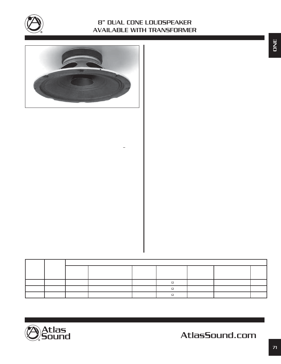 Atlas Sound C10A Series User Manual | 2 pages