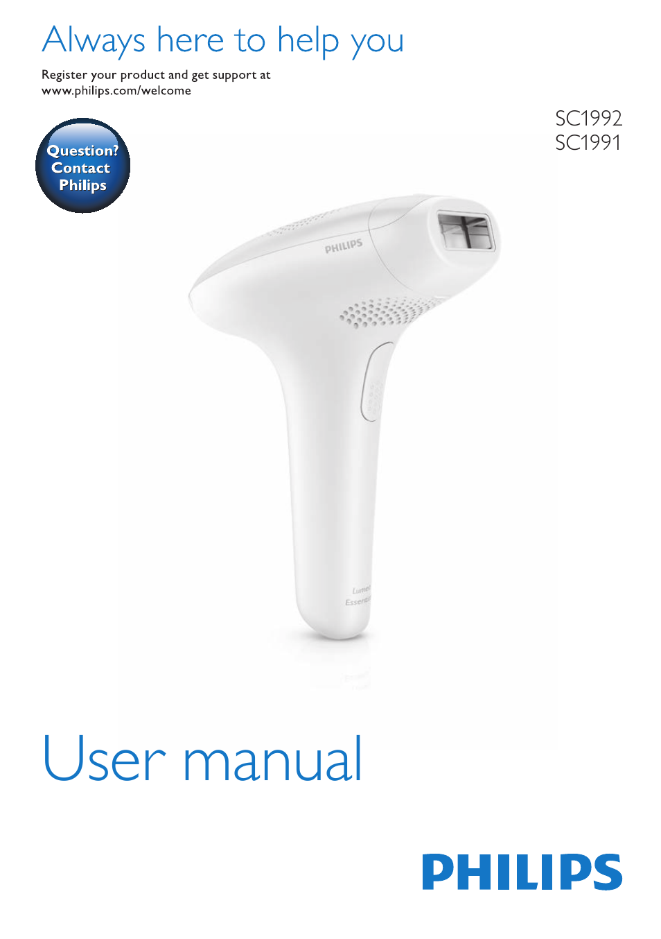 Philips Lumea Essential IPL Haarentfernungssystem User Manual | 134 pages