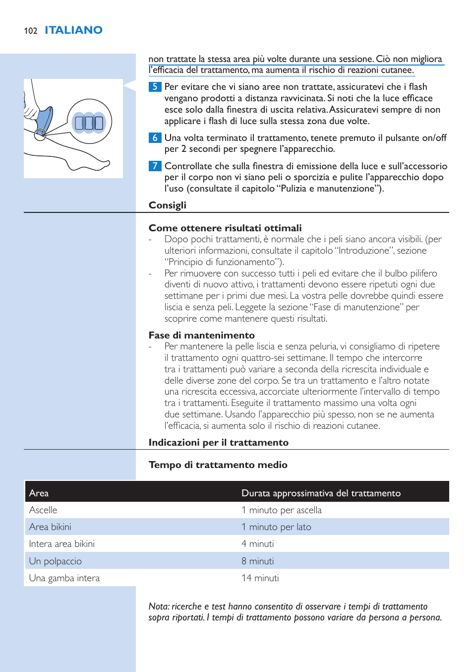 Philips Lumea Essential IPL Haarentfernungssystem User Manual | Page 102 / 134