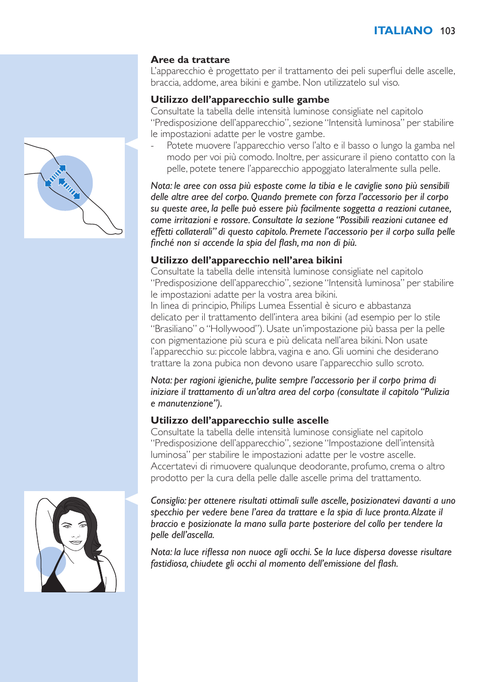 Philips Lumea Essential IPL Haarentfernungssystem User Manual | Page 103 / 134