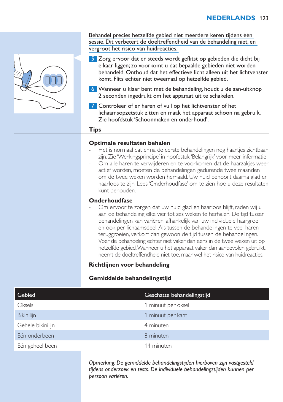 Philips Lumea Essential IPL Haarentfernungssystem User Manual | Page 123 / 134