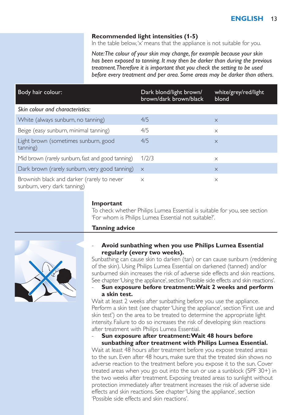 Philips Lumea Essential IPL Haarentfernungssystem User Manual | Page 13 / 134