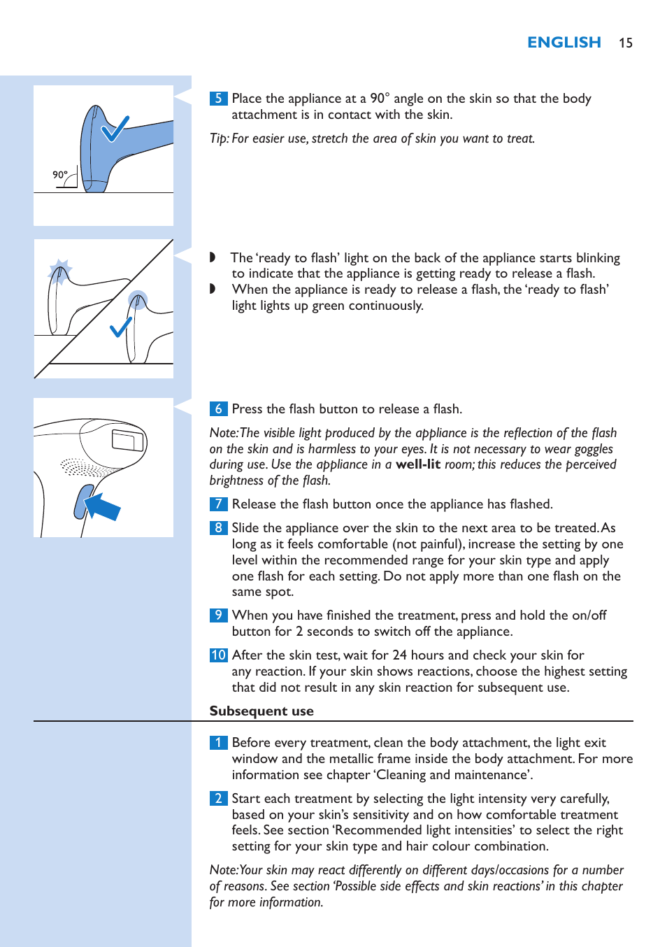 Philips Lumea Essential IPL Haarentfernungssystem User Manual | Page 15 / 134