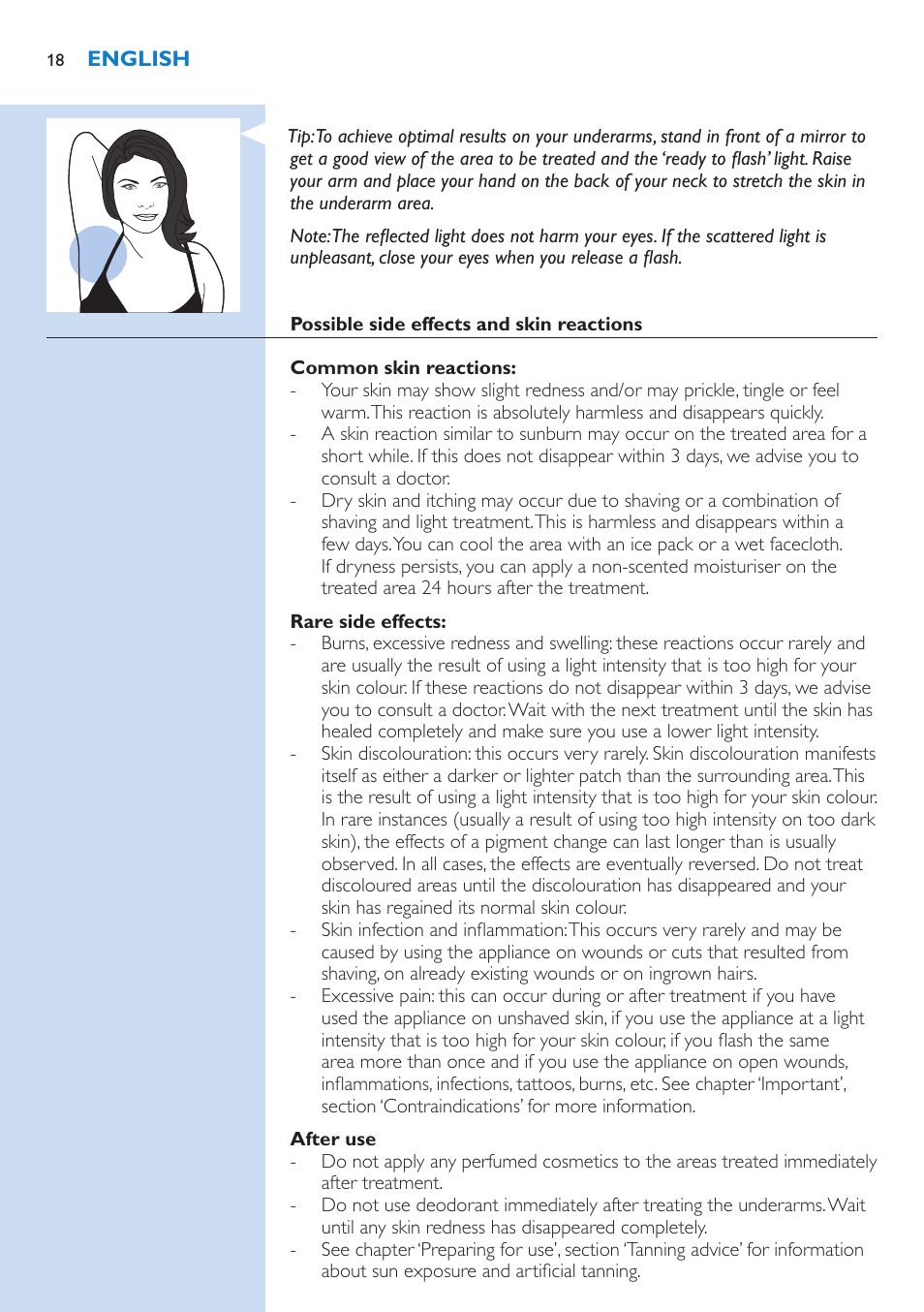 Philips Lumea Essential IPL Haarentfernungssystem User Manual | Page 18 / 134