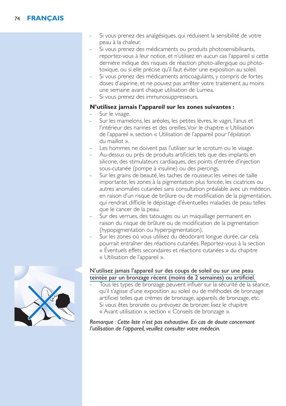 Philips Lumea Essential IPL Haarentfernungssystem User Manual | Page 74 / 134