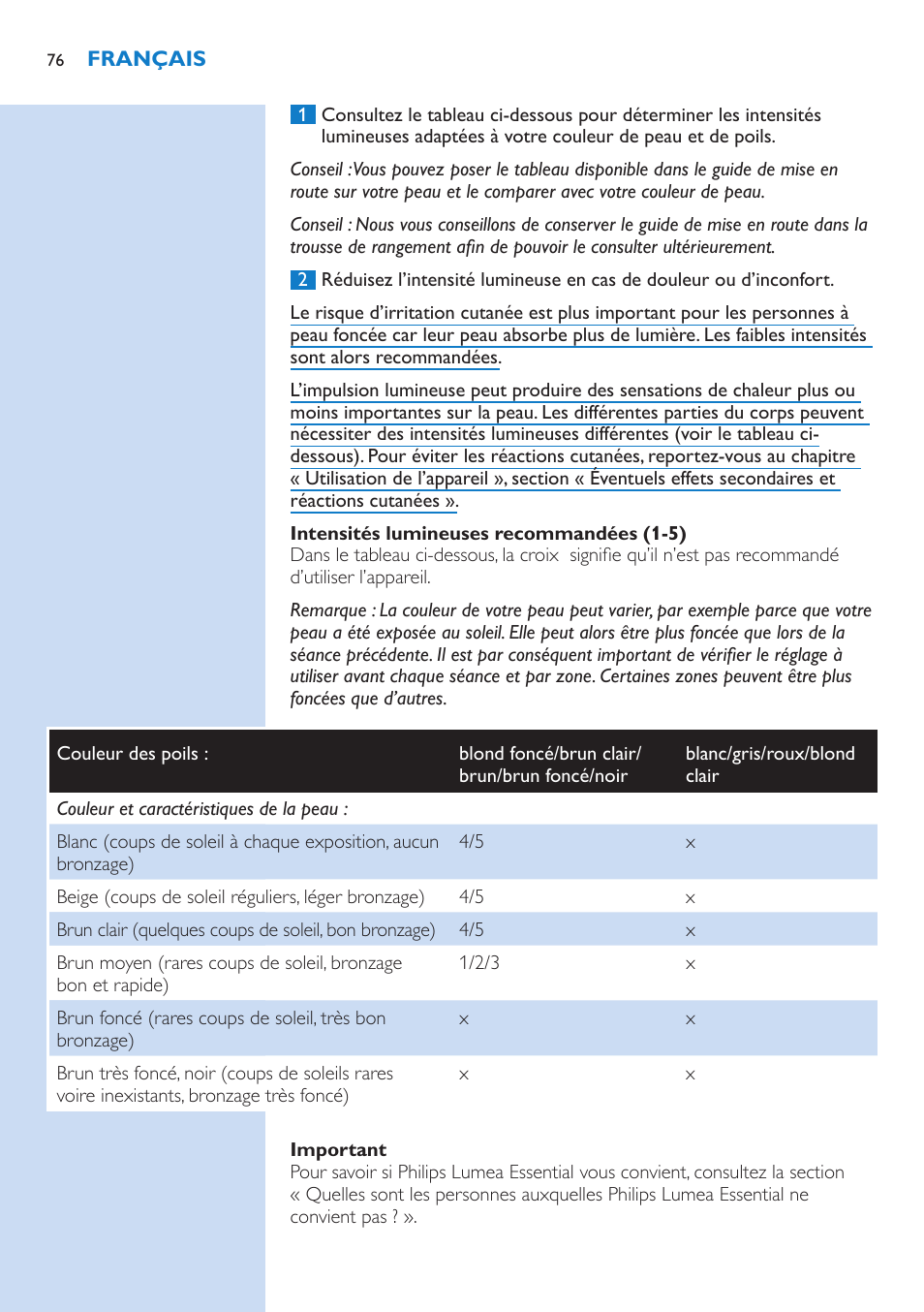 Philips Lumea Essential IPL Haarentfernungssystem User Manual | Page 76 / 134