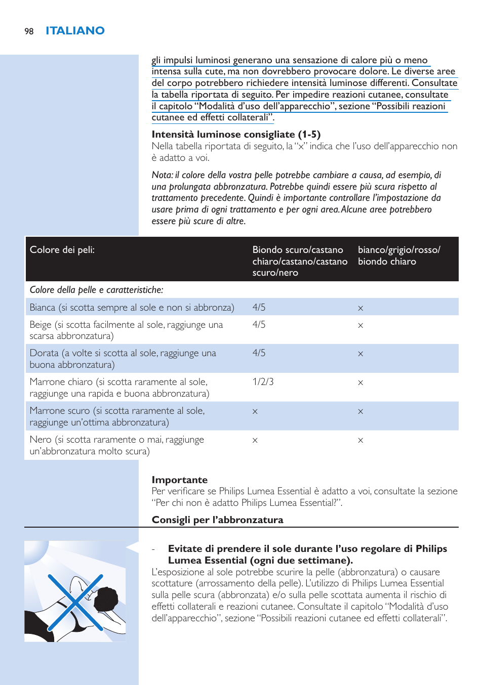 Philips Lumea Essential IPL Haarentfernungssystem User Manual | Page 98 / 134