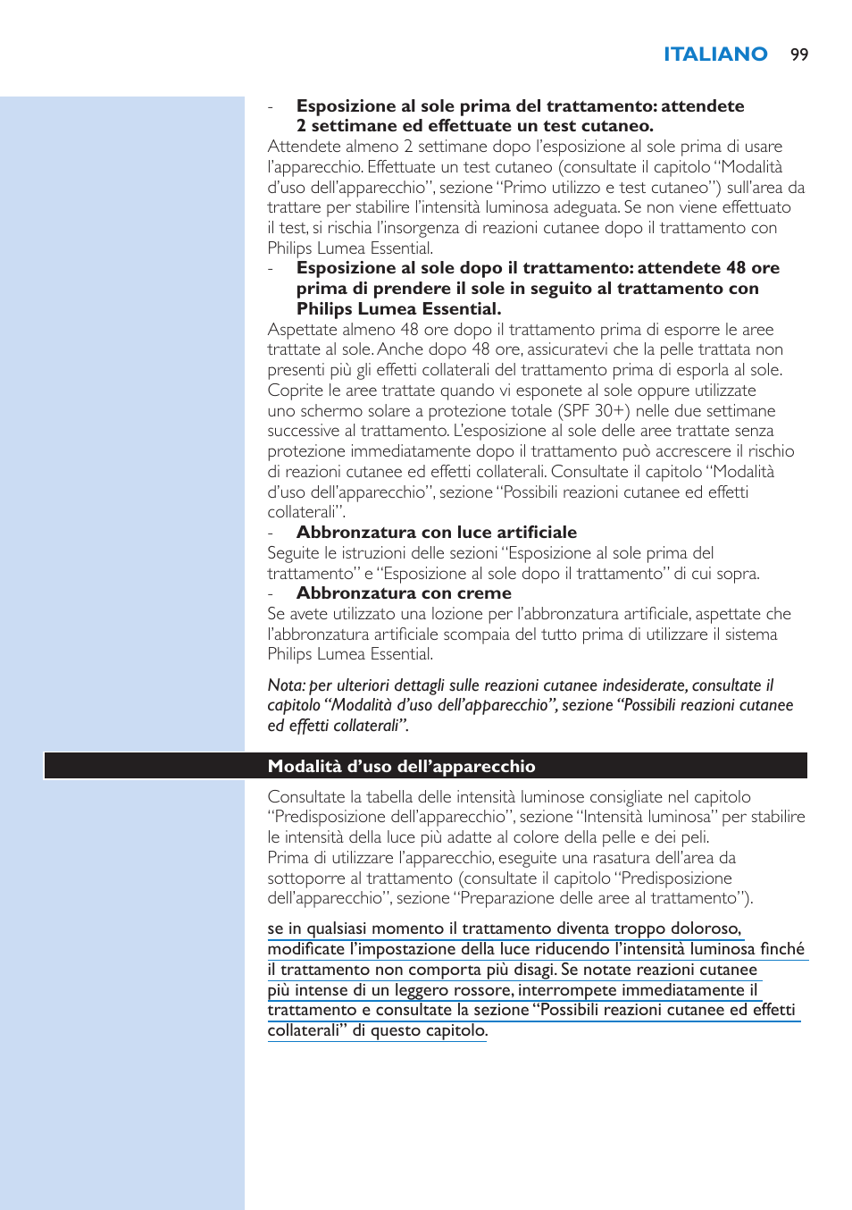 Philips Lumea Essential IPL Haarentfernungssystem User Manual | Page 99 / 134