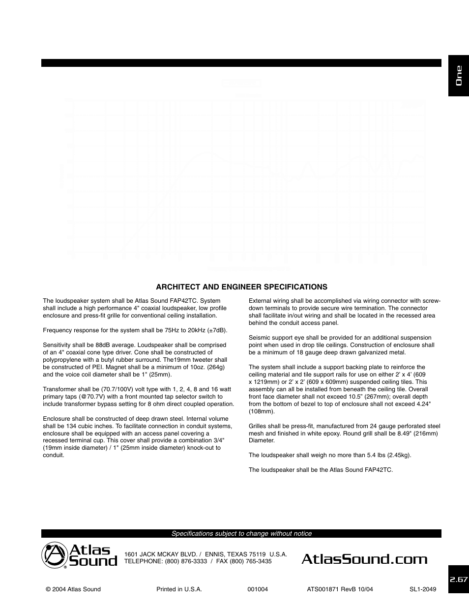 Atlas Sound STRATEGY SERIES II FAP42TC User Manual | Page 3 / 3