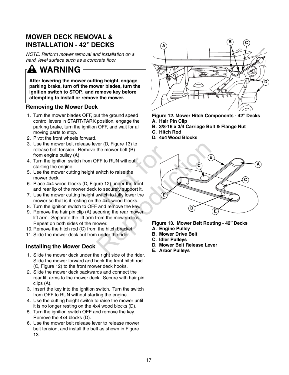 Not for reproduction, Warning | Axion ZT2142 User Manual | Page 17 / 48