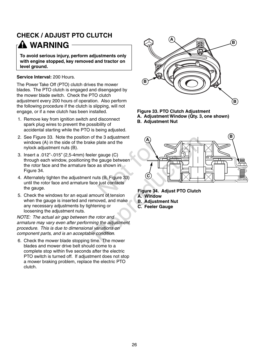 Not for reproduction, Warning | Axion ZT2142 User Manual | Page 26 / 48