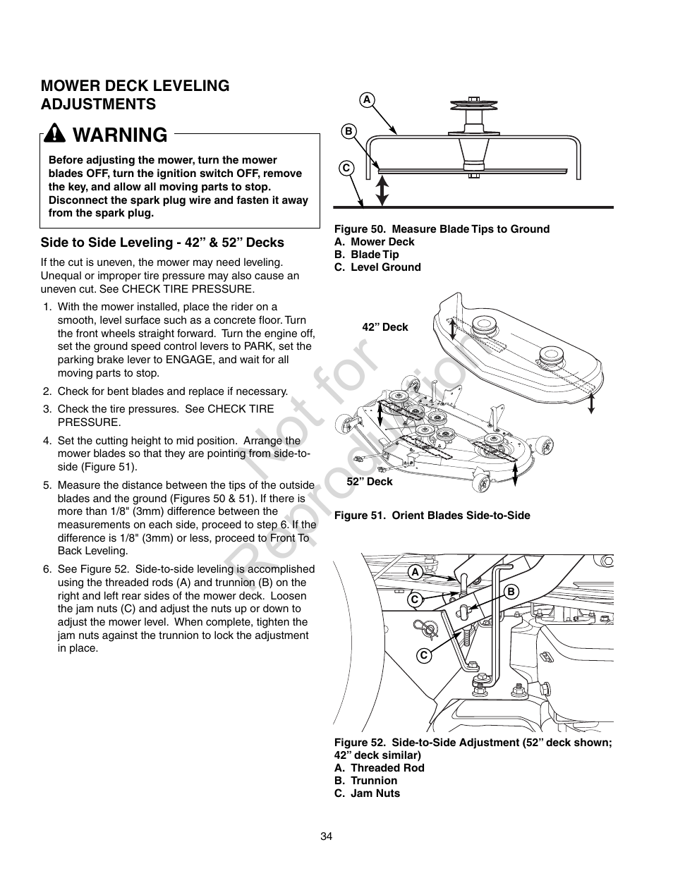 Not for reproduction, Warning | Axion ZT2142 User Manual | Page 34 / 48