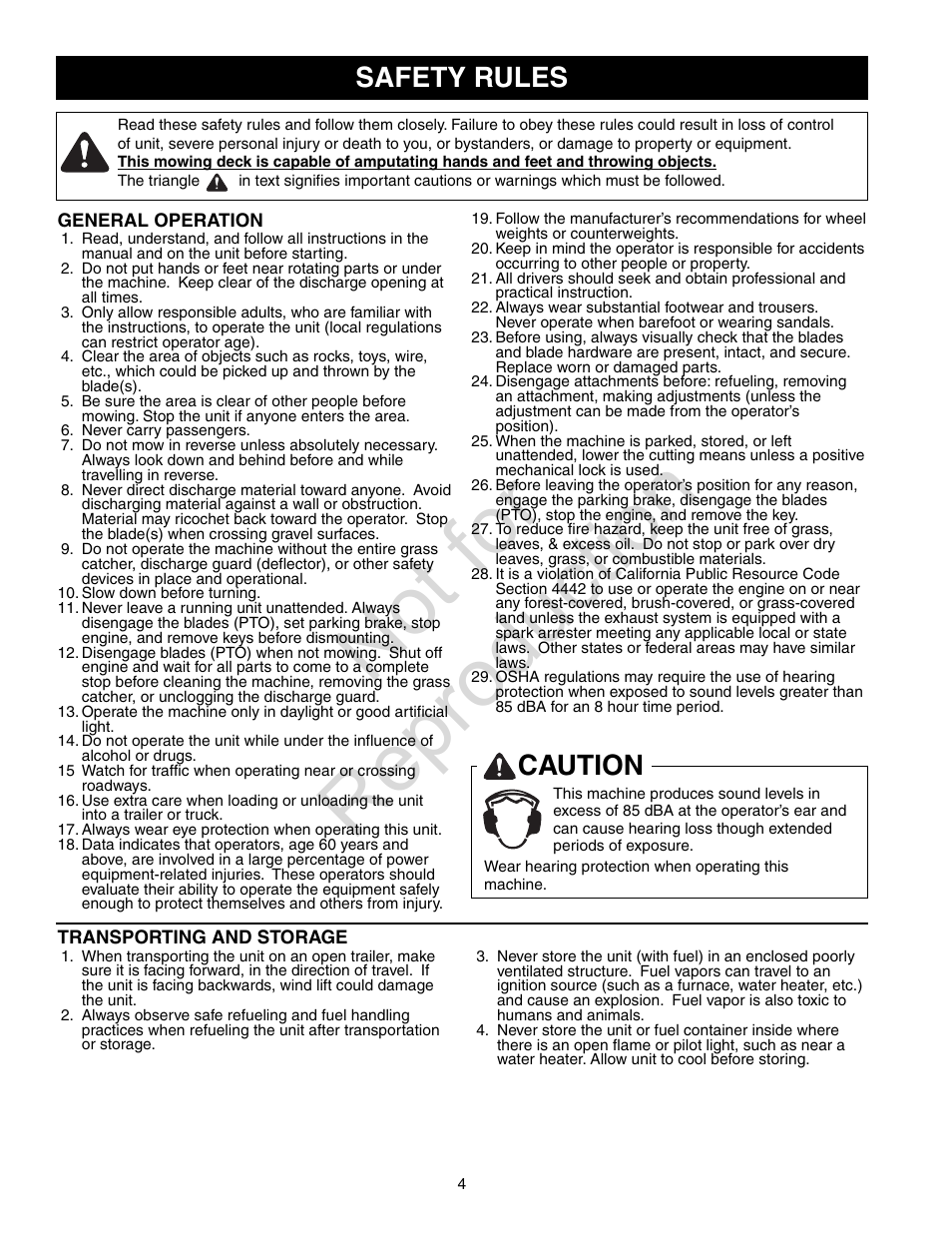 Not for reproduction, Safety rules, Caution | Axion ZT2142 User Manual | Page 4 / 48