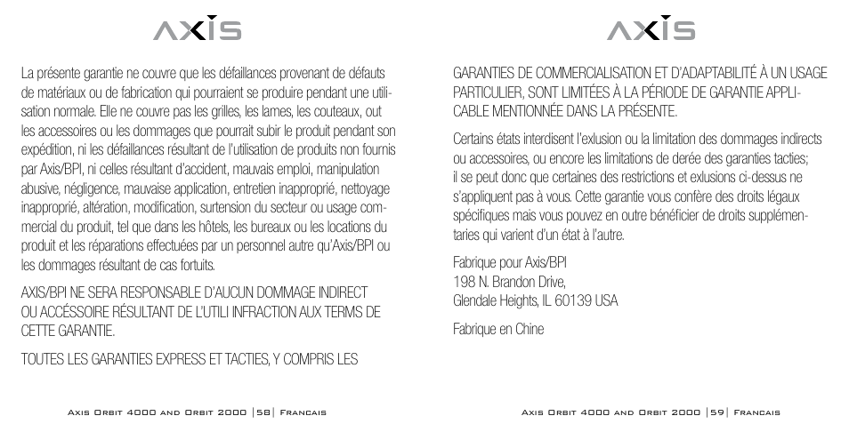 Bodyline Products International AXIS ORBIT AX-2320 User Manual | Page 30 / 47
