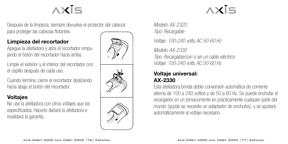 Bodyline Products International AXIS ORBIT AX-2320 User Manual | Page 39 / 47