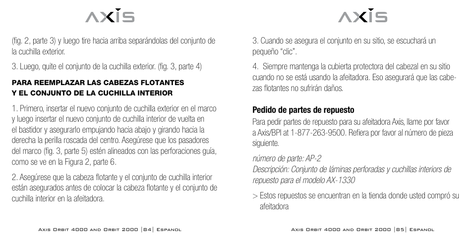 Bodyline Products International AXIS ORBIT AX-2320 User Manual | Page 43 / 47