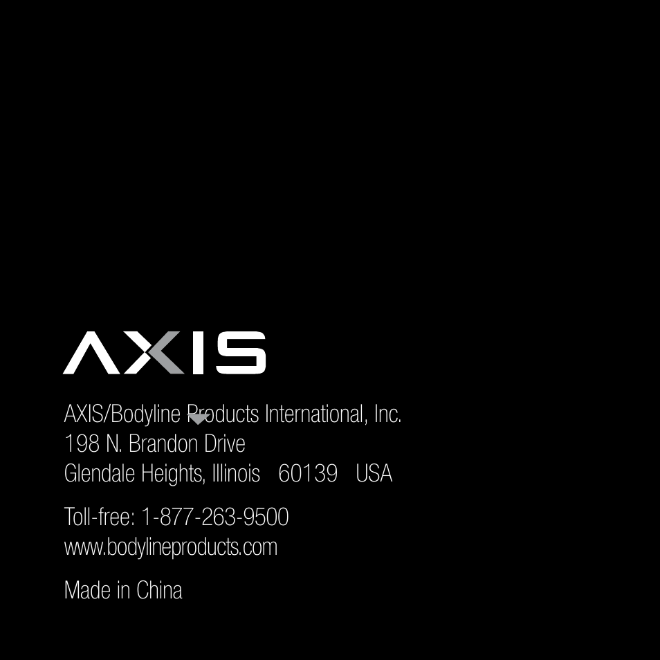 Bodyline Products International AXIS ORBIT AX-2320 User Manual | Page 47 / 47