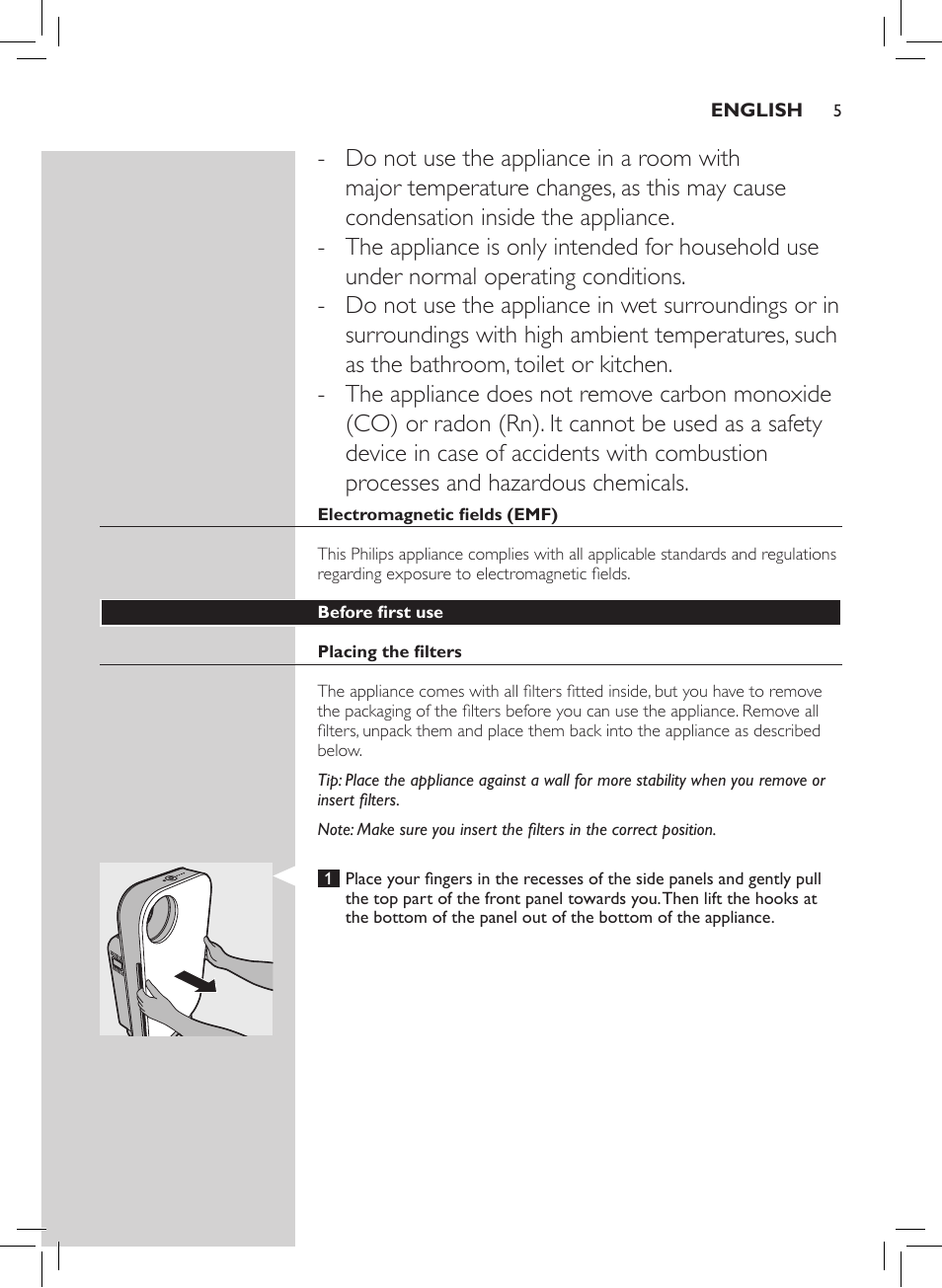 Philips Luftreiniger User Manual | Page 7 / 72