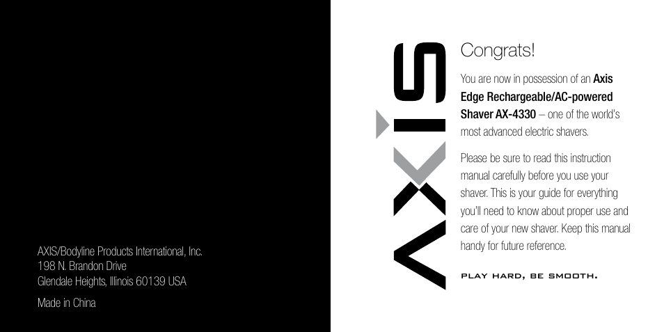 Congrats | Bodyline Products International AX-4330 User Manual | Page 2 / 47