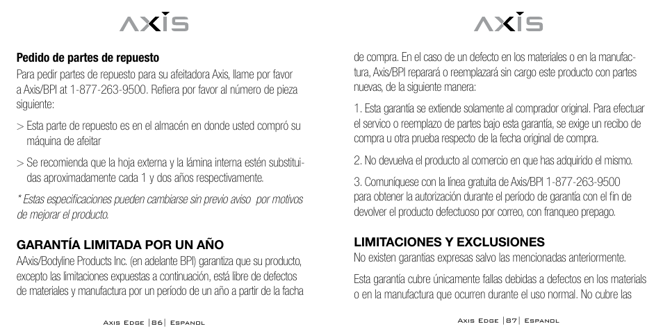 Bodyline Products International AX-4330 User Manual | Page 44 / 47