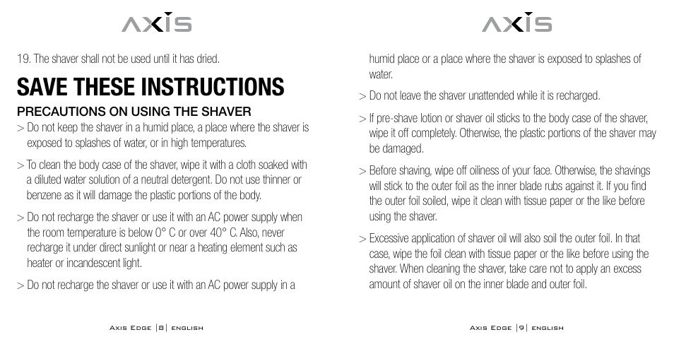 Save these instructions | Bodyline Products International AX-4330 User Manual | Page 5 / 47