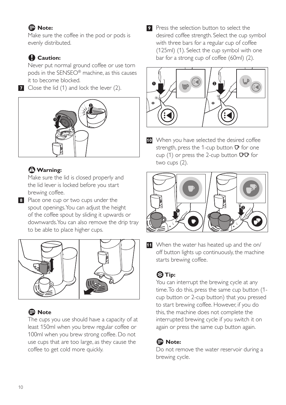 Philips SENSEO® Twist Kaffeepadmaschine User Manual | Page 10 / 110