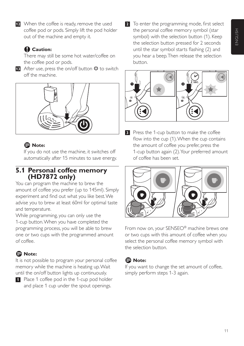 Philips SENSEO® Twist Kaffeepadmaschine User Manual | Page 11 / 110