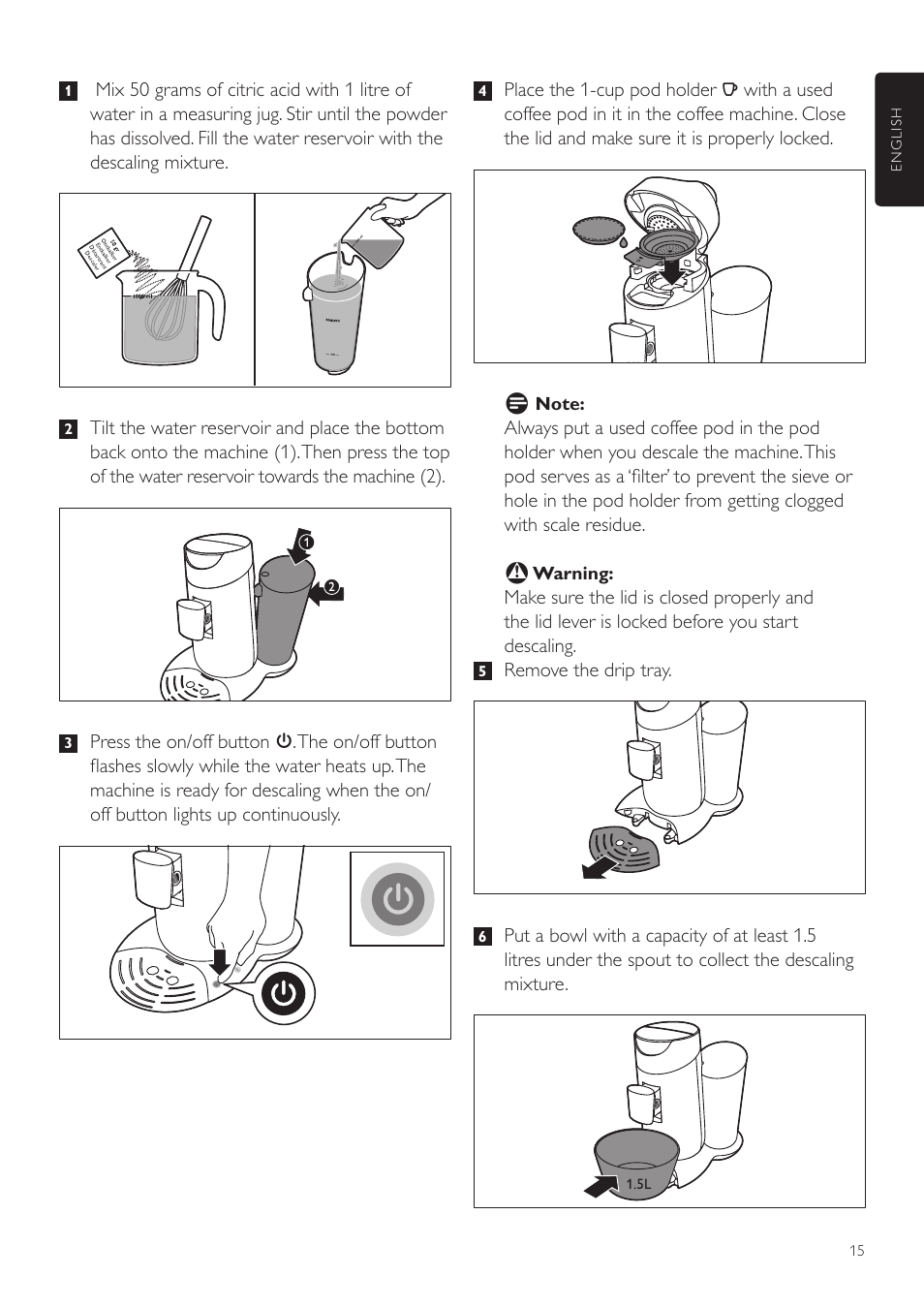 Philips SENSEO® Twist Kaffeepadmaschine User Manual | Page 15 / 110