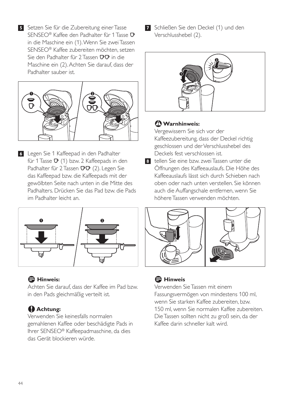 Philips SENSEO® Twist Kaffeepadmaschine User Manual | Page 44 / 110