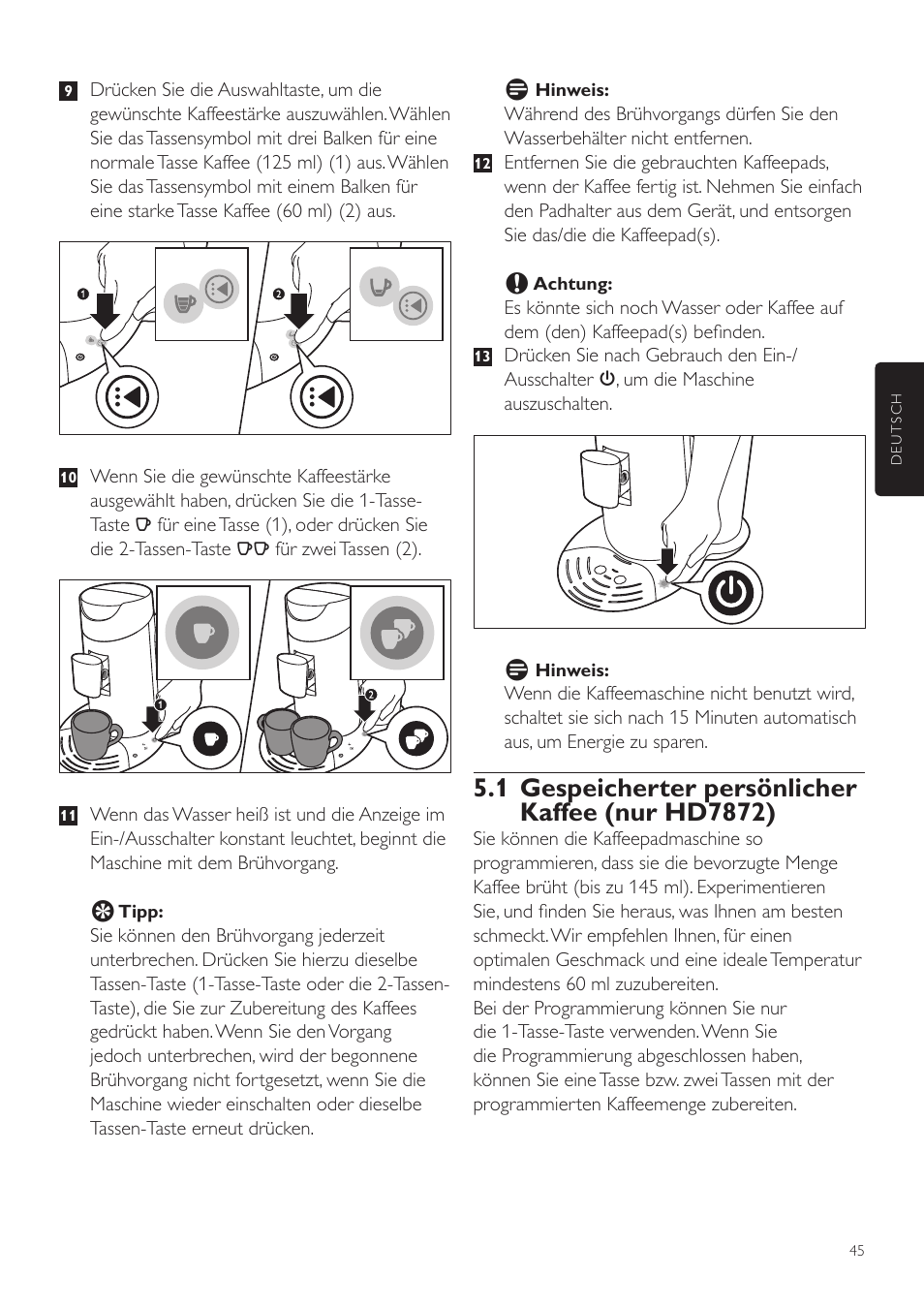 Philips SENSEO® Twist Kaffeepadmaschine User Manual | Page 45 / 110