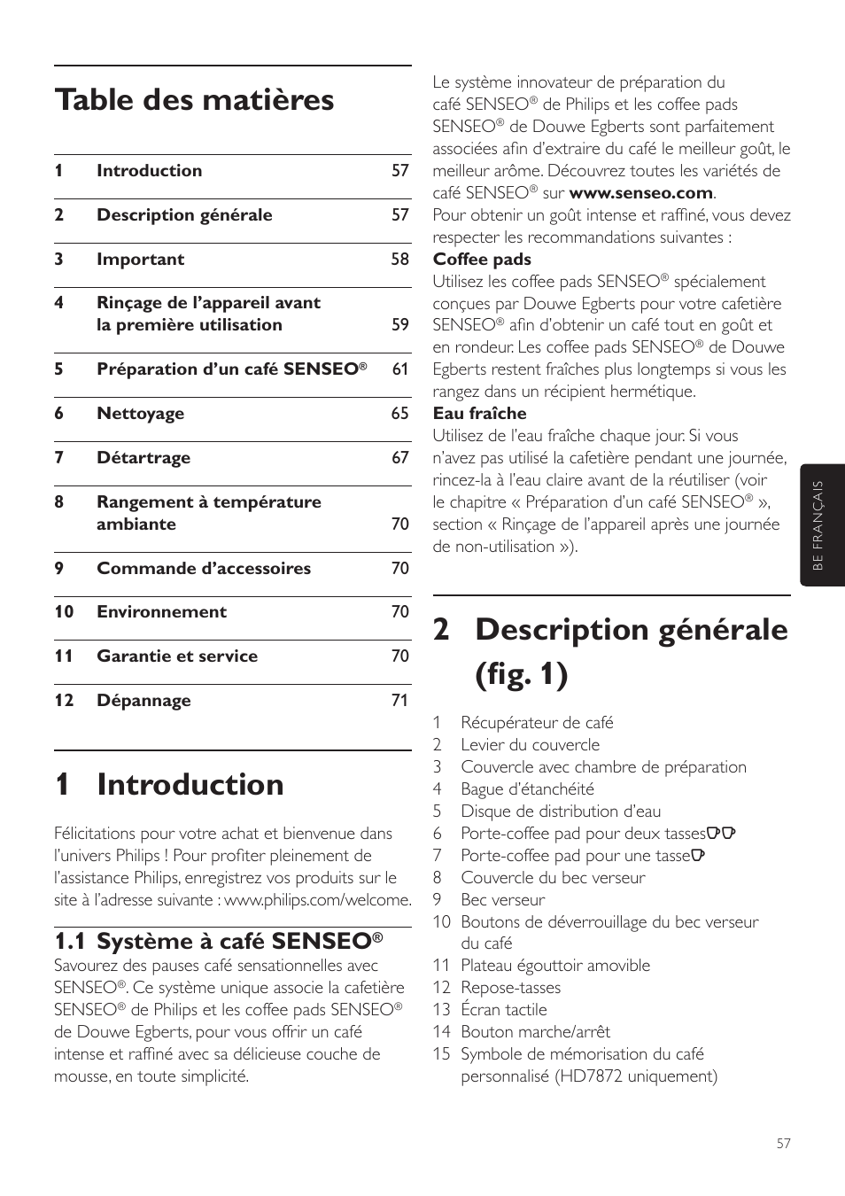 Philips SENSEO® Twist Kaffeepadmaschine User Manual | Page 57 / 110