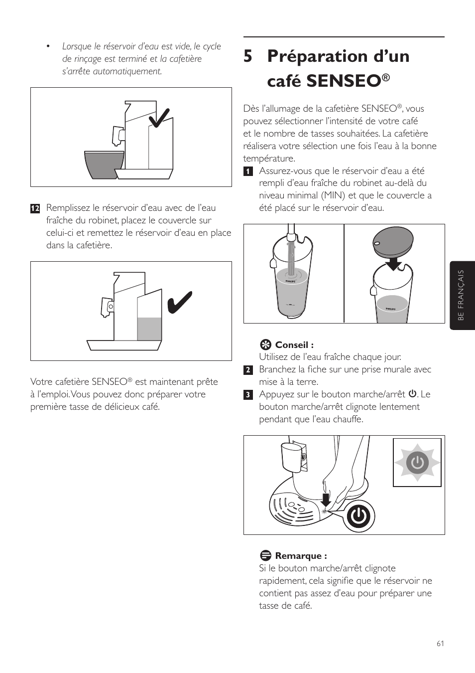 5 préparation d’un café senseo | Philips SENSEO® Twist Kaffeepadmaschine User Manual | Page 61 / 110