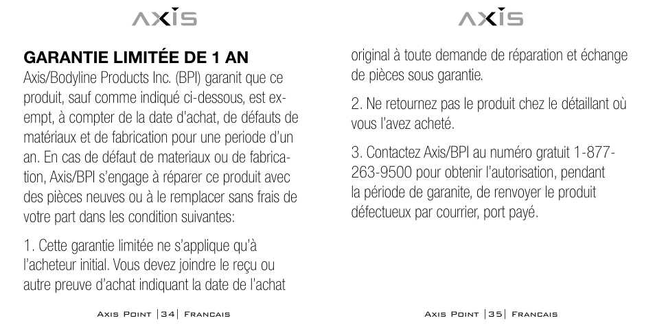 Bodyline Products International POINT AX-0100 User Manual | Page 18 / 31