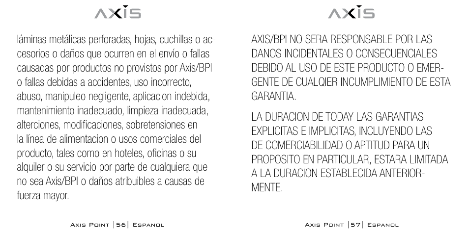 Bodyline Products International POINT AX-0100 User Manual | Page 29 / 31