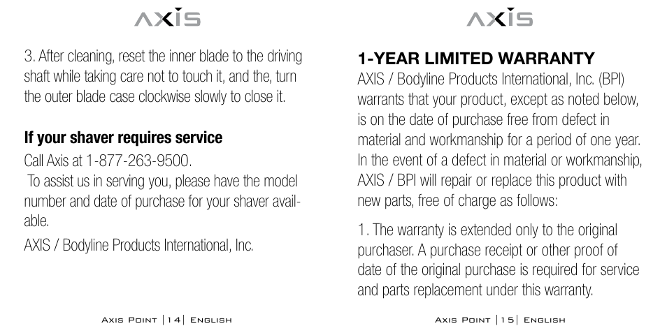 Bodyline Products International POINT AX-0100 User Manual | Page 8 / 31