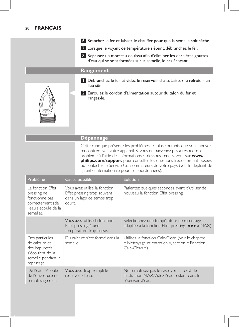 Philips Azur Performer Dampfbügeleisen User Manual | Page 18 / 26