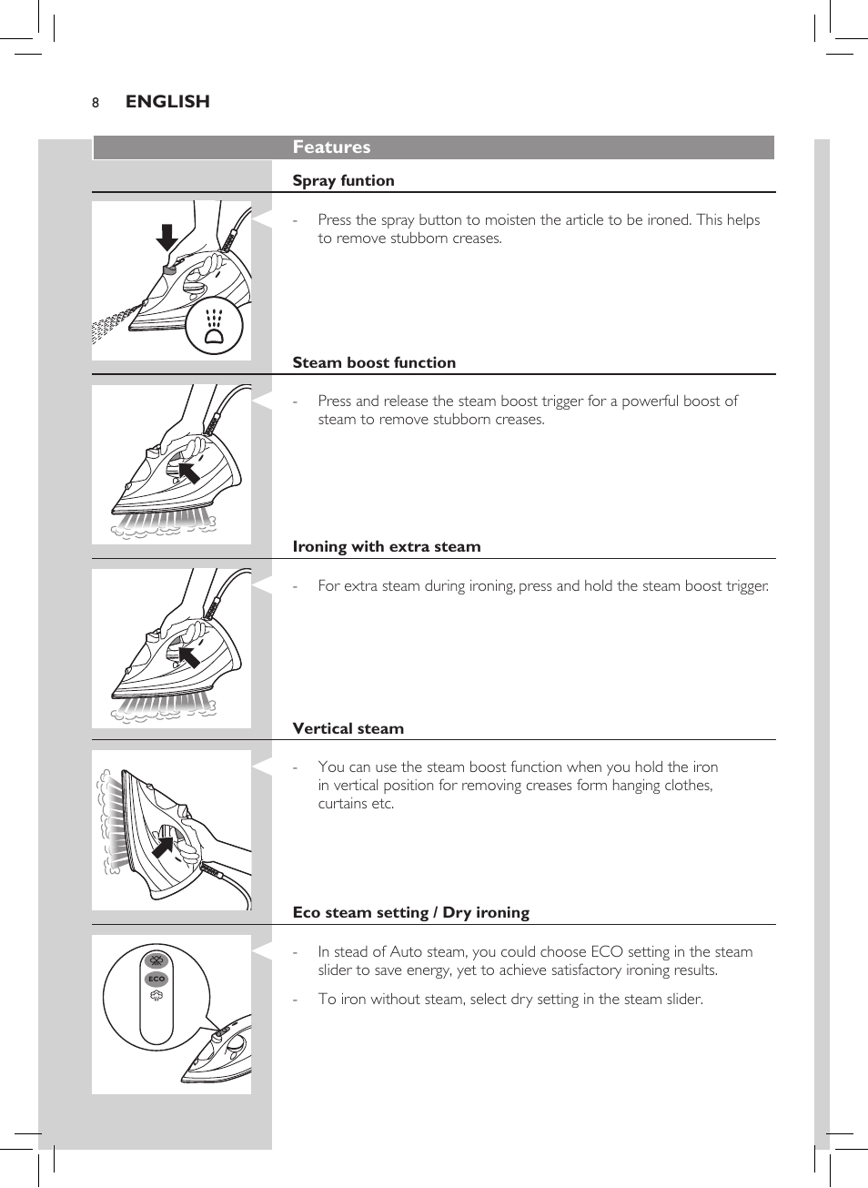 Philips Azur Performer Dampfbügeleisen User Manual | Page 6 / 26