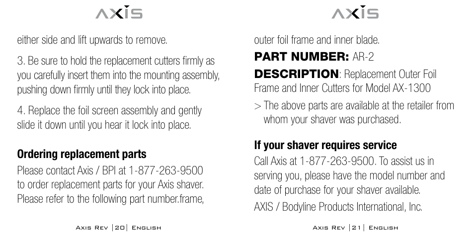 Bodyline Products International AX-1300 User Manual | Page 11 / 41