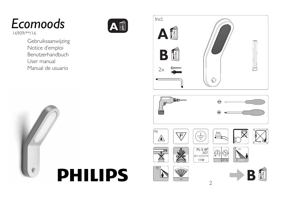 Philips Ecomoods Wandleuchte User Manual | 35 pages