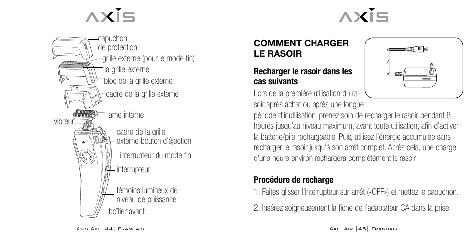 Bodyline Products International AXIS AIR SHAVER AX-5330 User Manual | Page 23 / 53