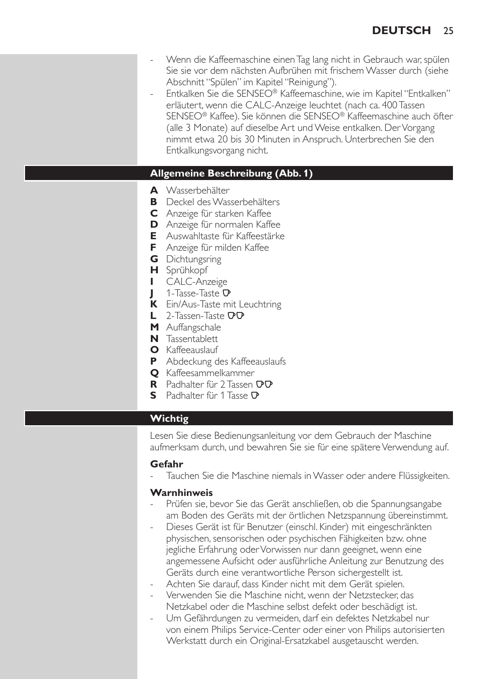 Philips SENSEO® Viva Café Premium Kaffeepadmaschine User Manual | Page 25 / 82